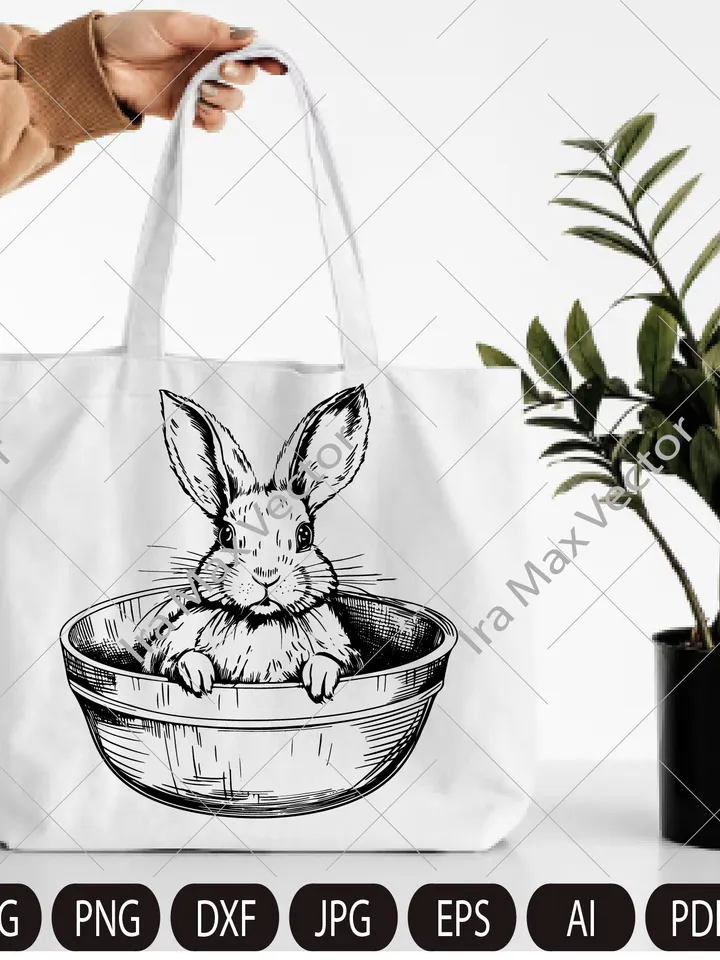 Easter Bunny SVG, Happy Easter svg, Spring svg, Rabbit SVG Cut file, Flower Bunny svg, Animal Face