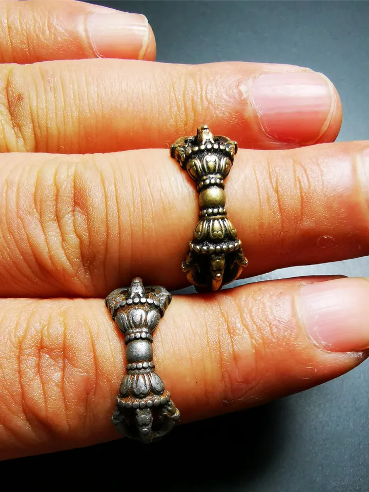 Gandhanra Handmade Tibetan Vajra Ring,Buddhist Protection Jewelry