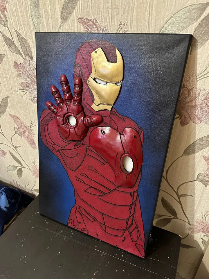 Iron Man 3d Volumetric painting with backlight