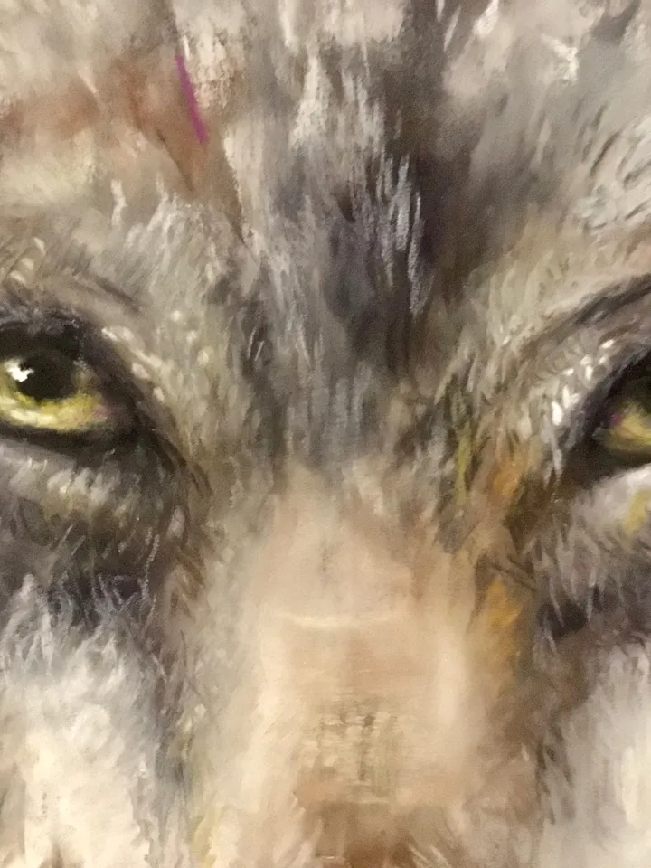 Wolf painting,original soft pastel painting on pastelmat ,wild animals painting,unique gift for animal lovers,wall hanging,kids room decor