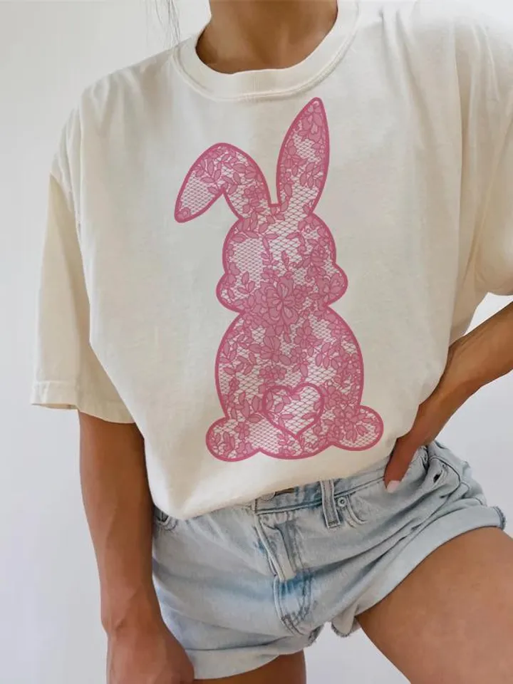 Lace Bunny Easter Png, Easter Png, Floral Bunny Png, Floral Chinoiserie Png, Bunny png, Girly easter png, Spring png, Lace Bunny Png
