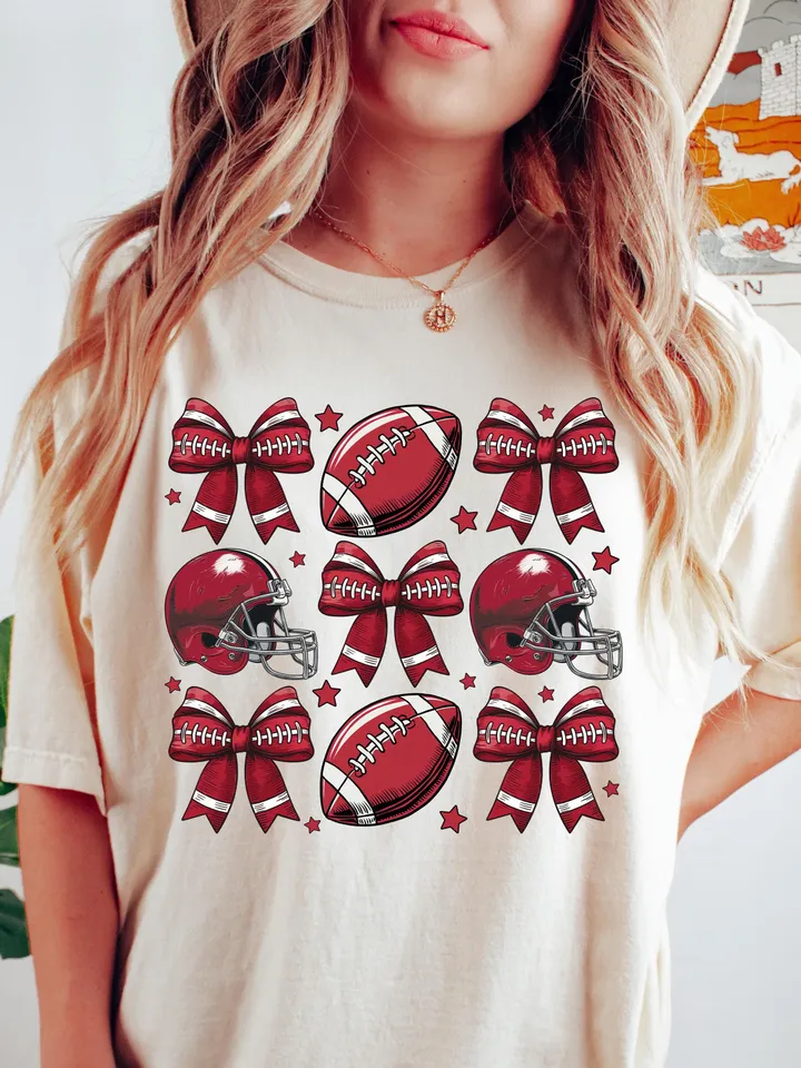 Coquette Football PNG, K City Football PNG Football, Game Day, Football Girly, Football Season, Red Team Football and Bow Clipart