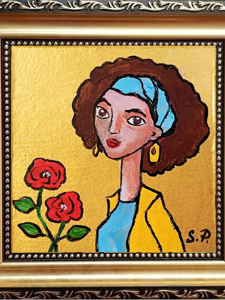 African Woman Face Artwork Abstract Portrait Original Art Diverse Woman Portrait Framed Oil Painting Woman Fine Art Gift by ArtProkopaloSv
