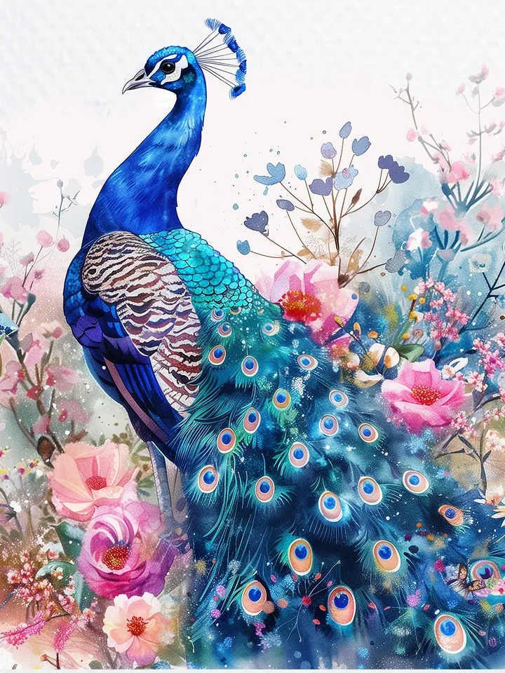 10 Adorable Peacock PNG Bundle, Printable Watercolor Peacock clipart for sublimation, Digital download, Paper craft, junk journals