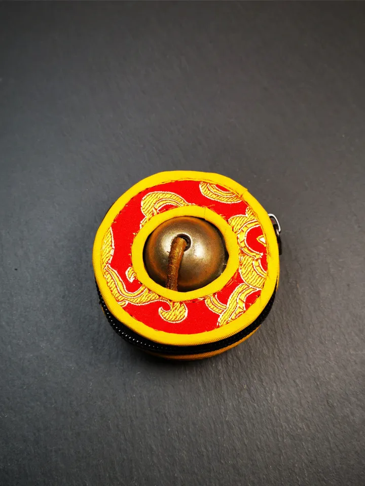 Gandhanra 6.5cm Tibetan Cymbals,Tingsha Bell,Buddhism Ritual Implement,Handmade in Nepal,Om Mani Padme Hum Mantra