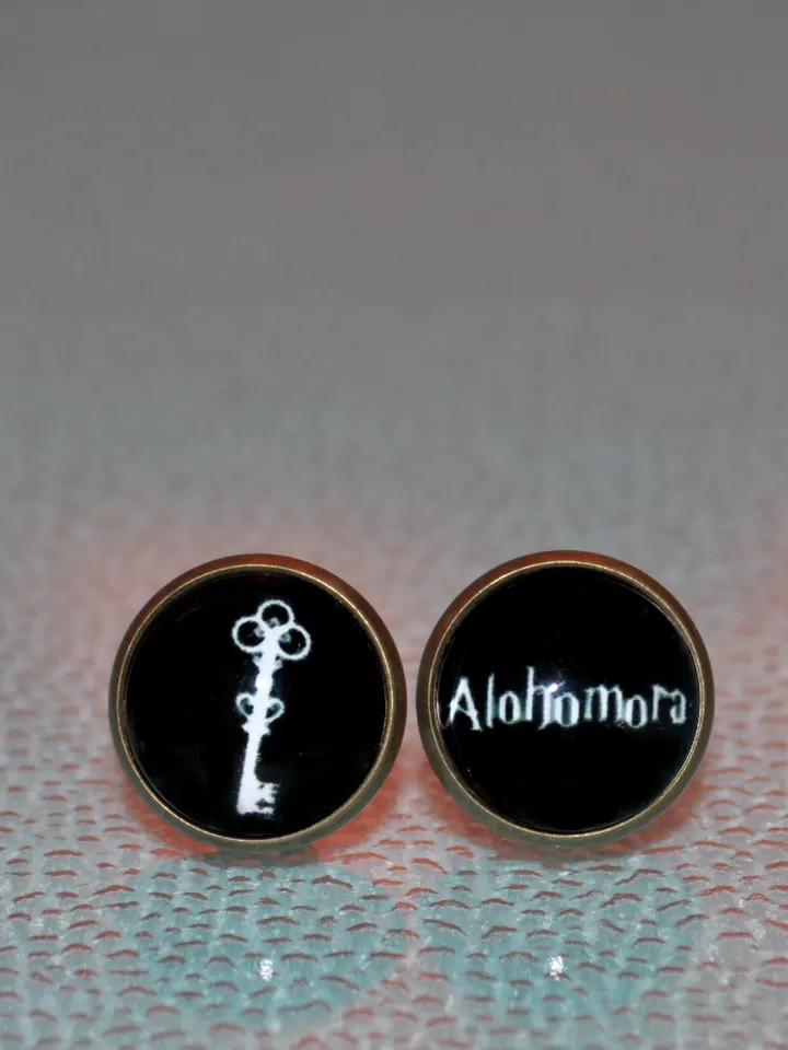 Harry Potter Earrings, Alohomora earrings studs gift for fans