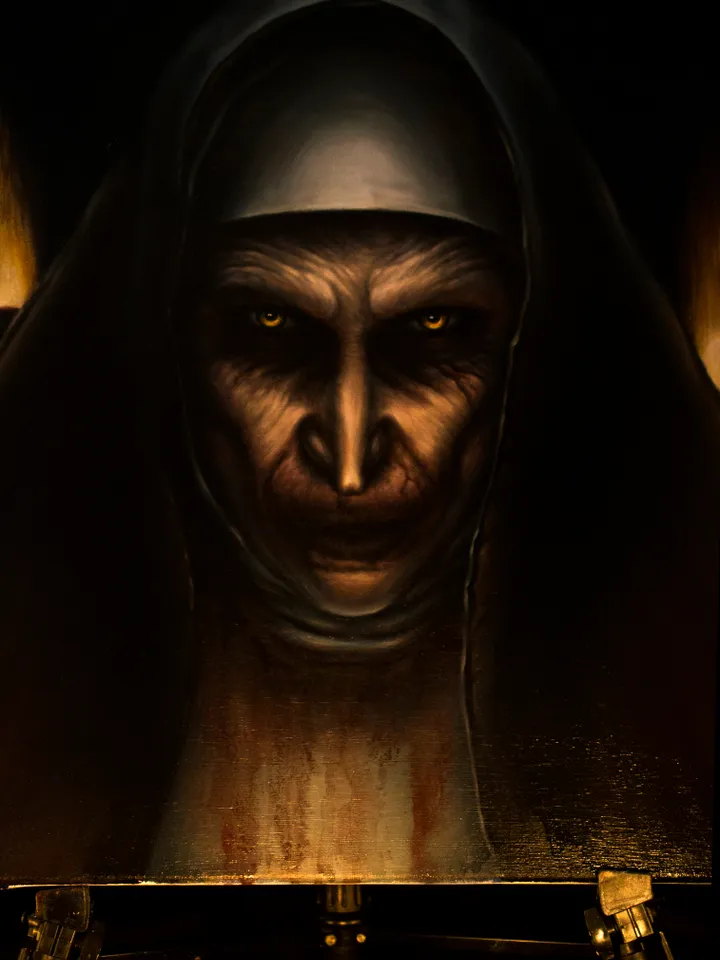 Oil painting The Nun Demon Nun
