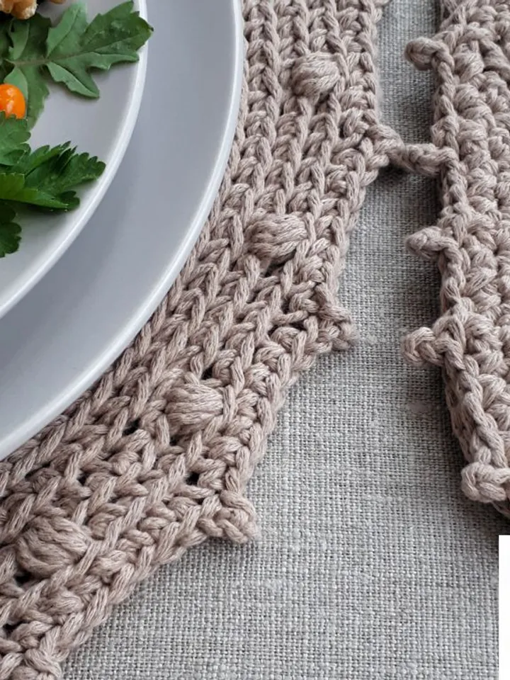 CROCHET PATTERN Round placemat tutorial DIY crochet tablemat Kitchen set Crochet pattern pfd Crochet doily pattern Cotton placemat pattern
