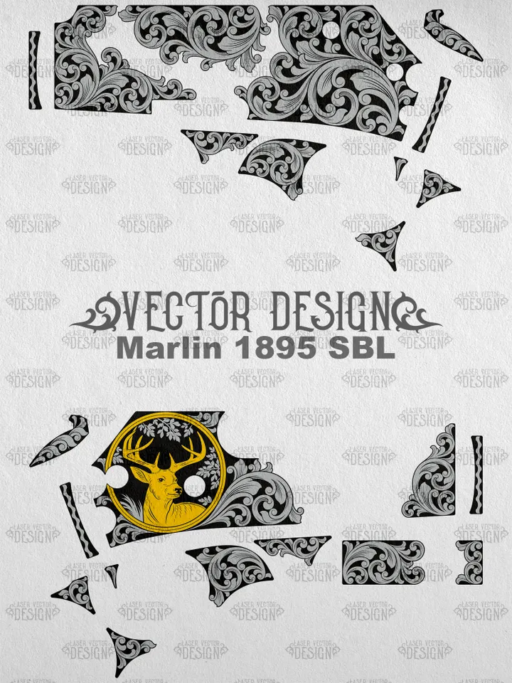 VECTOR DESIGN Marlin 1895 SBL Scrollwork and deer
