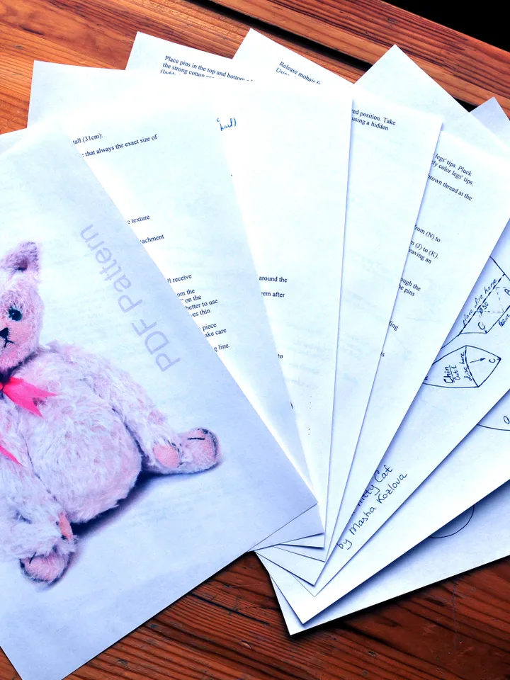 PDF 12" Alina Kitty Cat Sewing Pattern and Instructions/ fully jointed stuffed toy pattern/ classical pattern/ pussycat