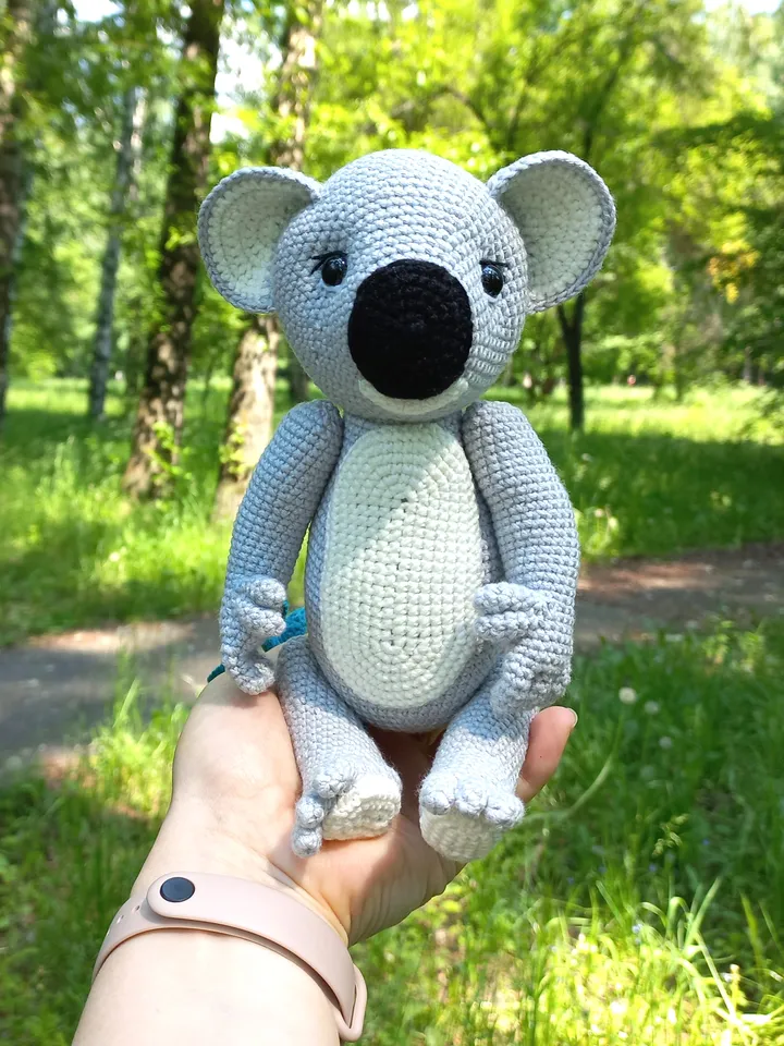 Koala crochet pattern PDF in English - Amigurumi safari toy crochet tutorial