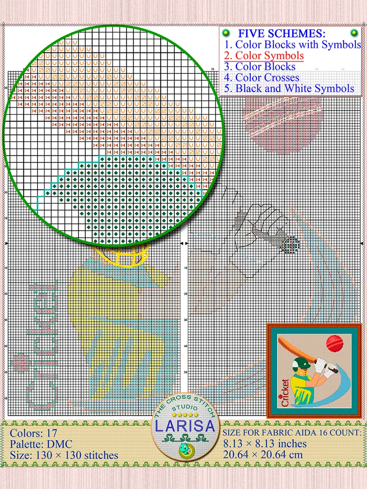 Cricket Cross Stitch Pattern | Cricketer | Cricket Player