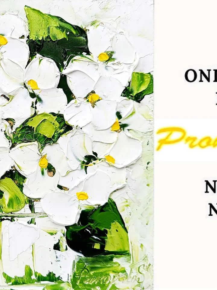 Daisy Painting Flower Original Art Impasto Oil Painting 6 by 6 Daisies Floral Small Painting by ArtProkopaloSv