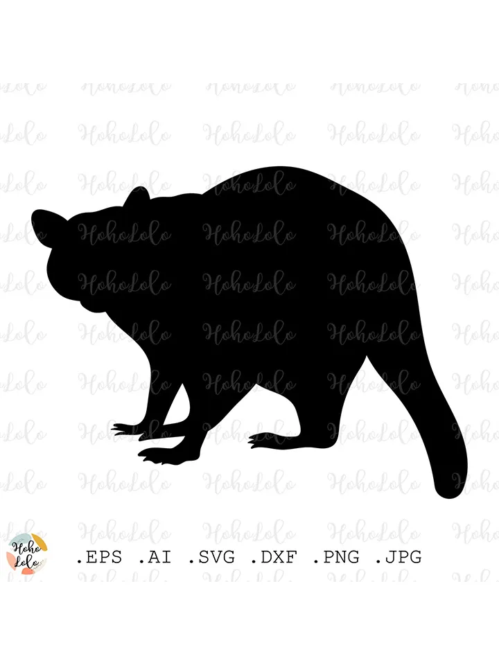 Raccoon Svg, Raccoon Cricut, Raccoon Silhouette, Raccoon Stencil, Raccoon Templates Dxf, Raccoon Clipart Png