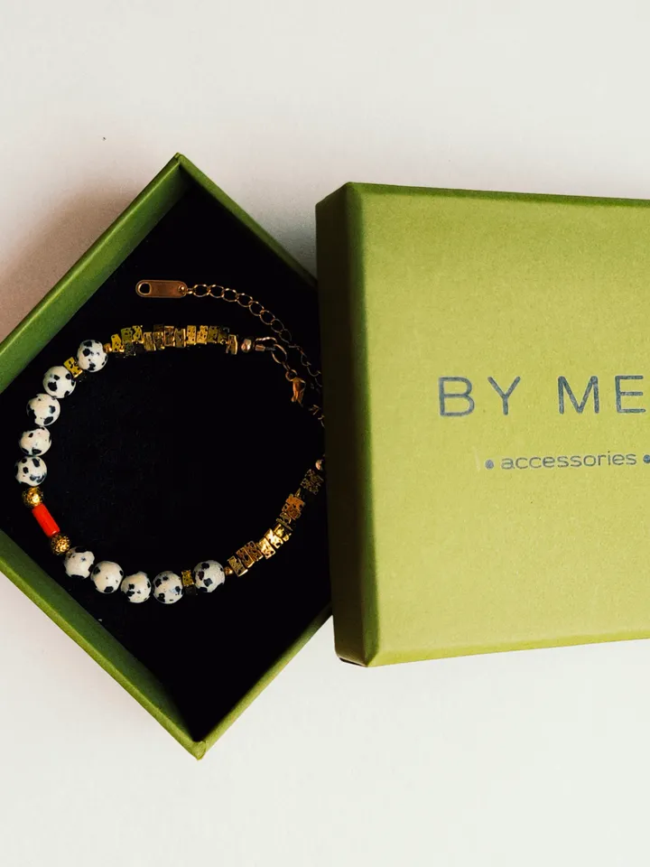 Jewelry sets, hematite necklace with natural stones, bracelet