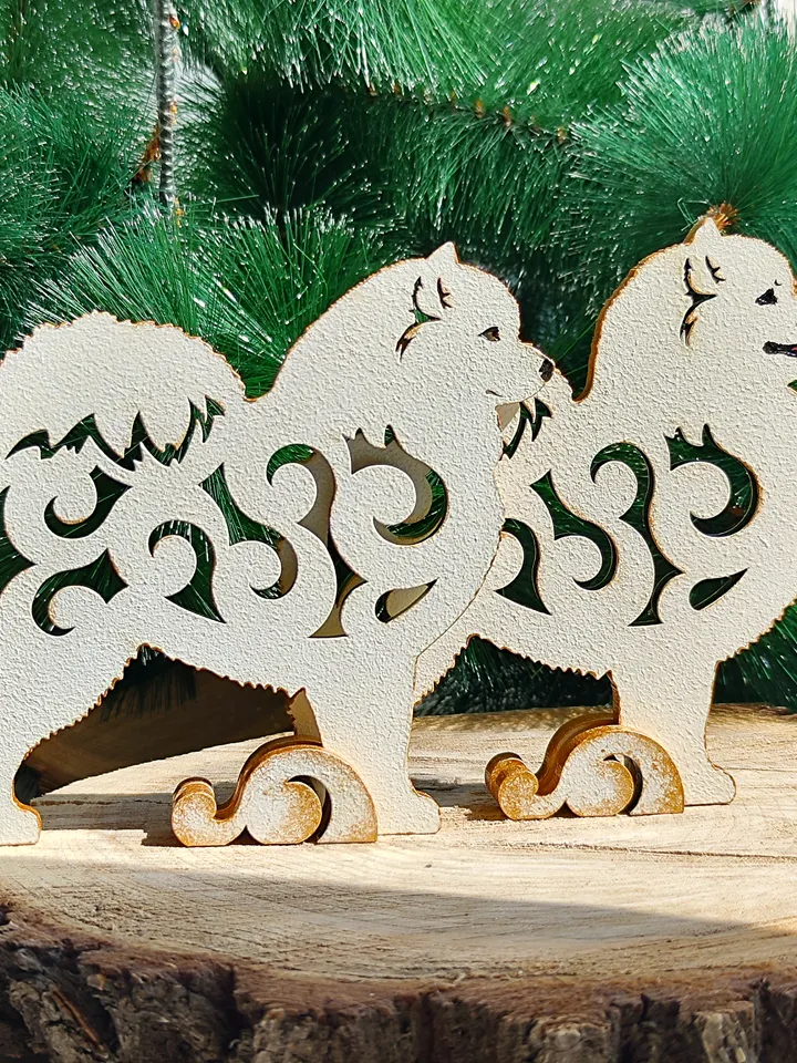 Figurine Samoyed wood