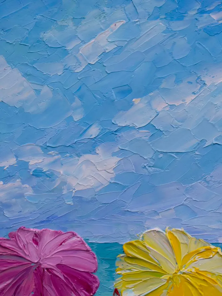 Two Girls Painting Original art Two Sisters Painting Seascape artwork Beach painting Coastal art 10 by 12 inch