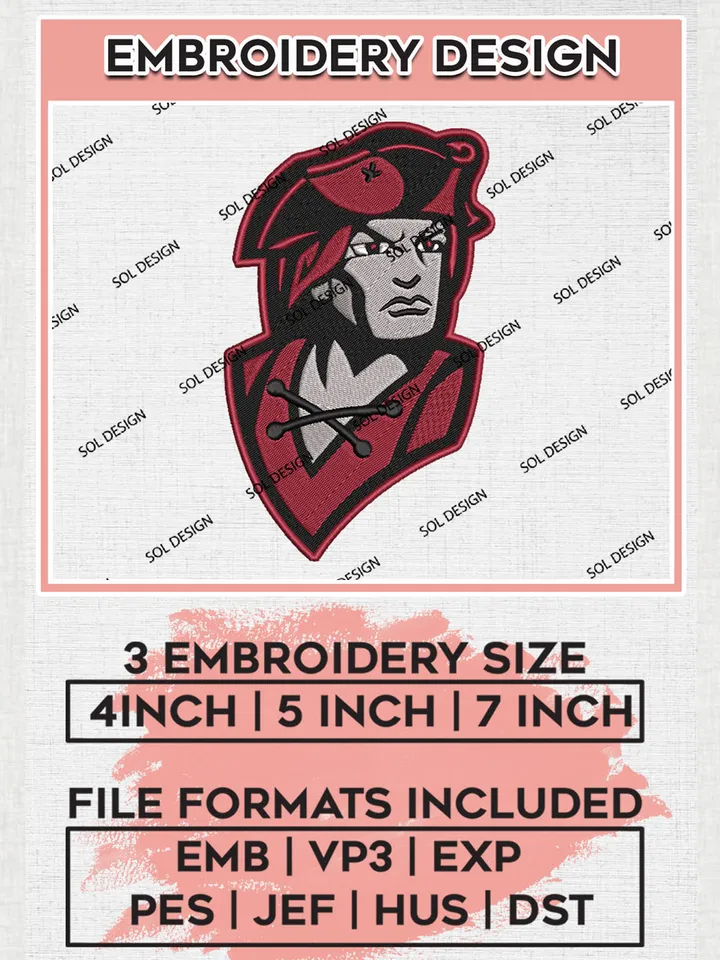 Colgate Raiders Mascot Embroidery Designs, NCAA Logo Embroidery Files, NCAA Colgate Raiders Logo, NCAA Embroidery Designs, Machine Embroidery Designs, Digital Download