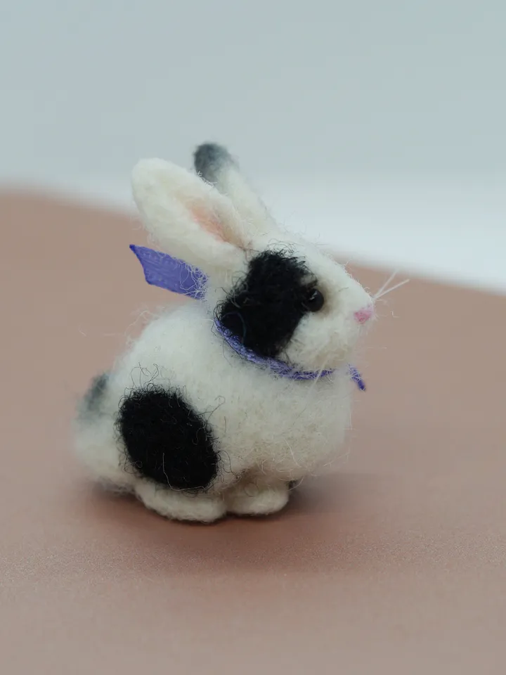 Basil the rabbit, miniature needle felted bunny, gift for her, tiny rabbit, made to order