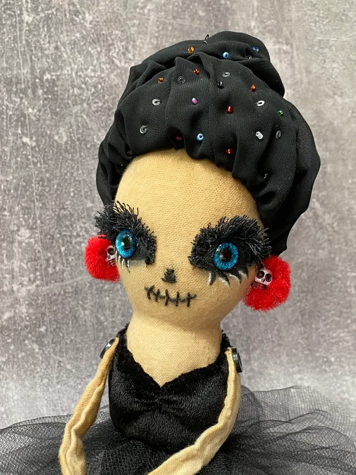 Scary doll for macabre decor . Weird gifts . Cute creepy doll . Halloween doll .