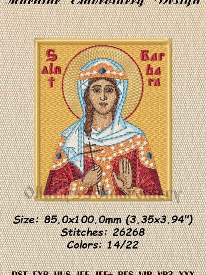 Saint Barbara embroidery design