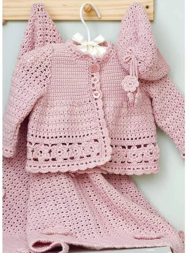 CROCHET PATTERN PDF, baby cardigan , crochet baby blanket, baby hat Easy Crochet Pattern set baby 6-12; 12-18; 18-24; 24-30 months