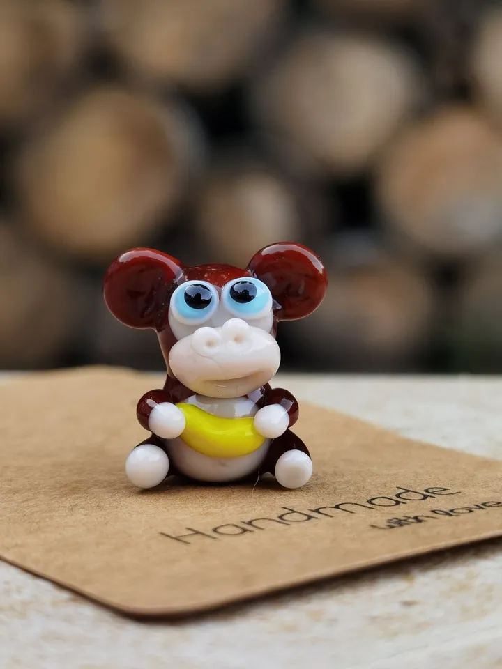 Monkey figurine Monkey miniature Monkey Tiny Monkey glass Monkey Tiny figurine Miniature animal