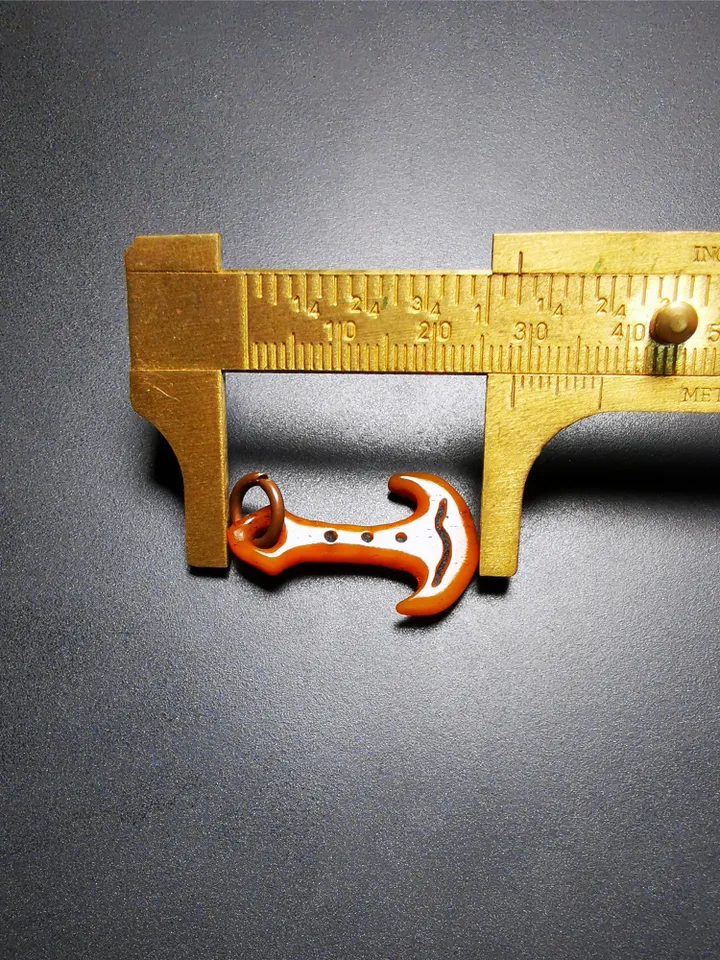 Gandhanra Handmade Yak Bone Carved Amulet,Anchor Pendant