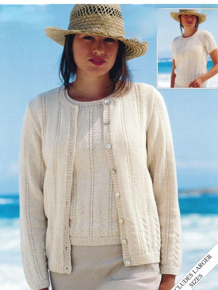 Cardigan knitting pattern lace simple cardigan pdf jacket top summer Pattern pdf instant download