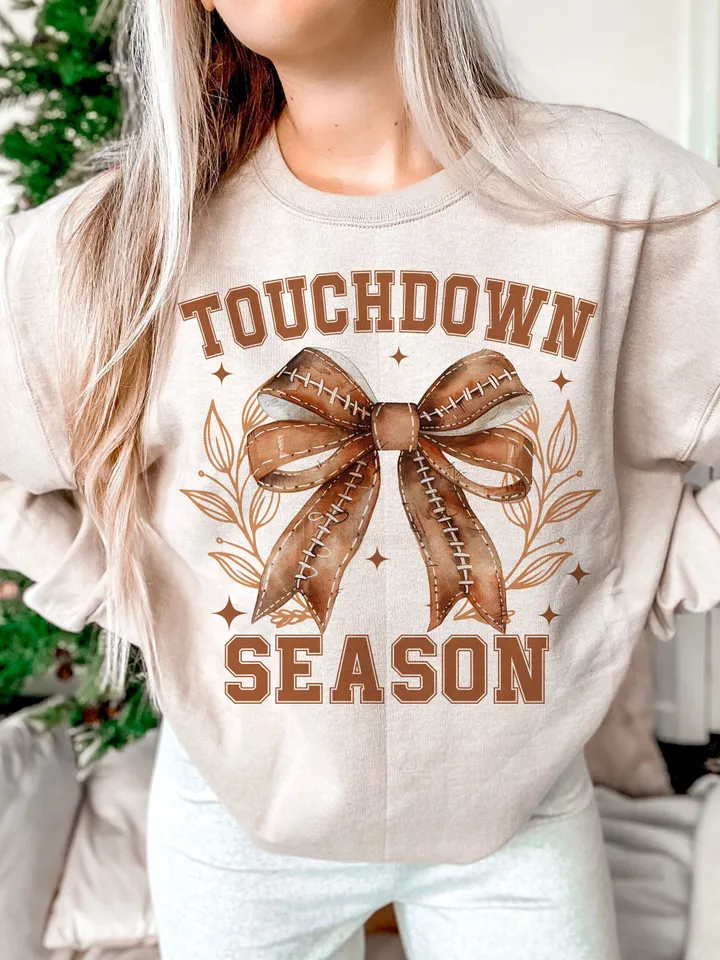 Touchdown Season Coquette Png, Coquette Football png, Football Mom png, Football and Bows png, Football Mama png, Coquette bows png,