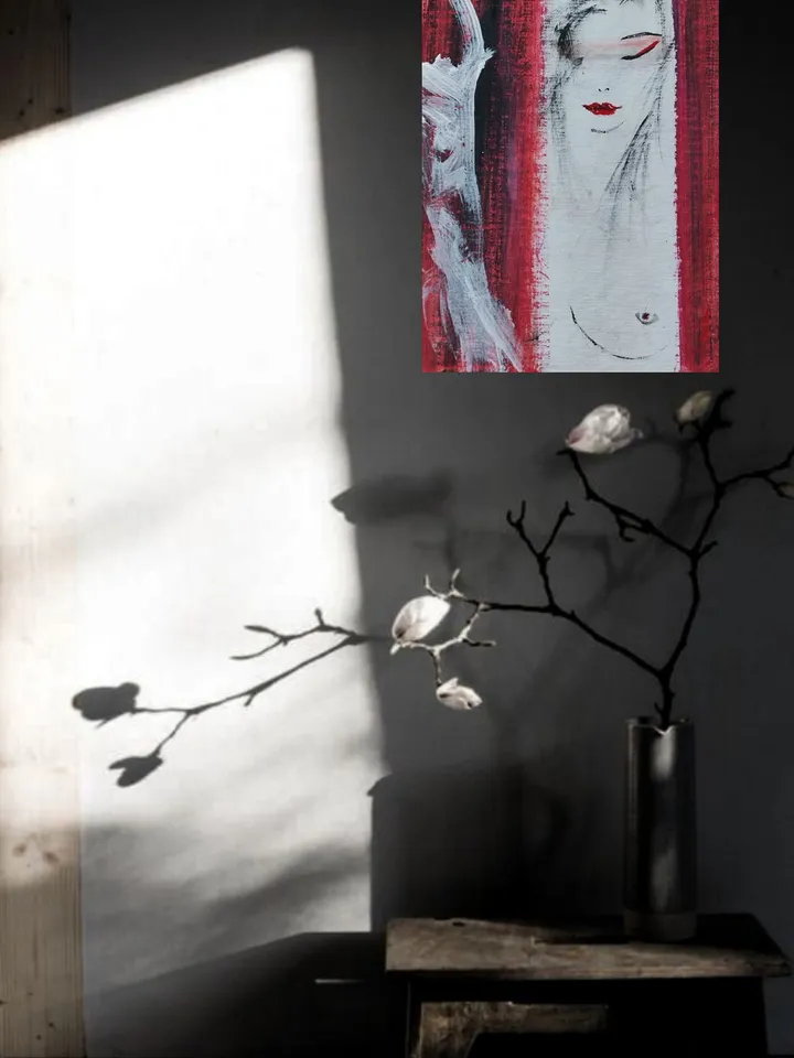 Nude Woman Original painting Wabi-sabi