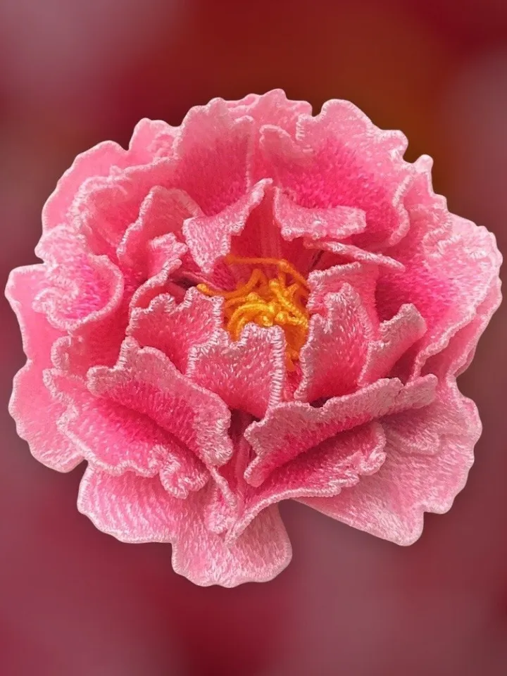 Free standing lace peony flower Digital embroidery file Peony FSL pattern Peony hairpin brooch