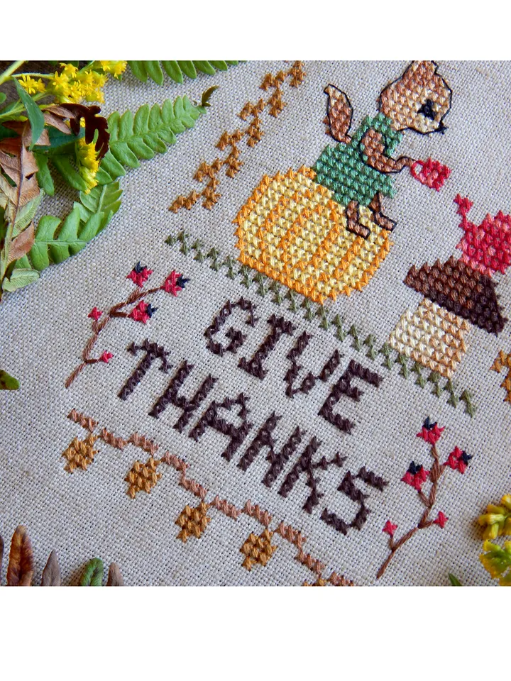 Give Thanks cross stitch pattern