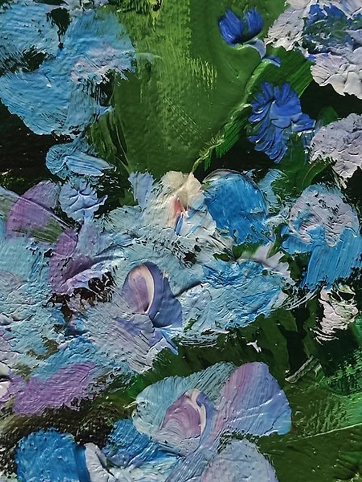 Bluebonnet Original Art Forget me nots Oil Painting Floral Artwork