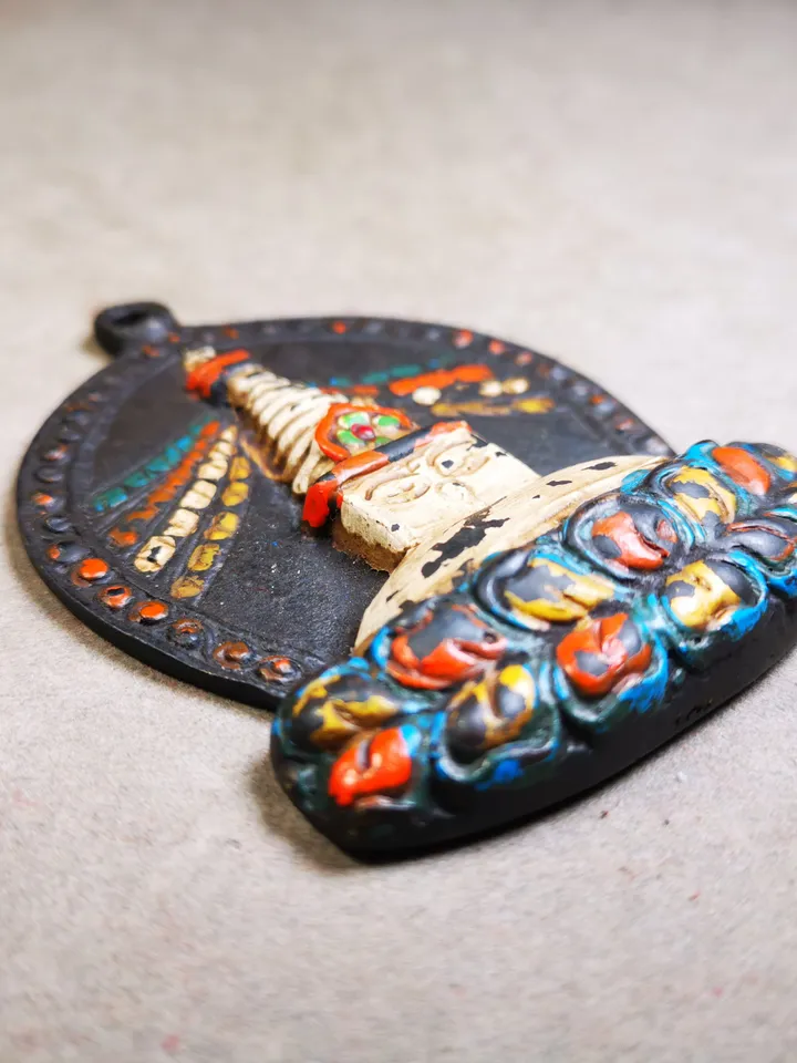 Gandhanra Antique Tibetan Buddhist Statue,Stupa Badge,Pagoda Amulet,Buddhist Tower,Made of Thokcha