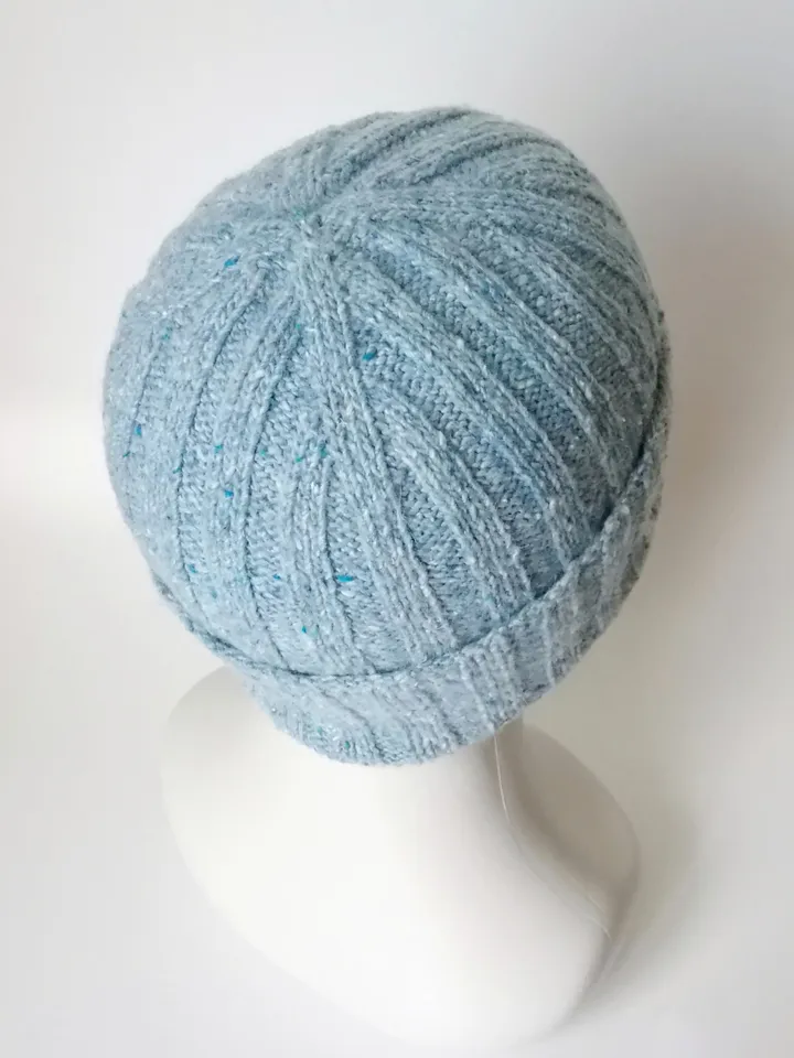 Handcrafted Merino Wool Light Blue Men's Beanies: Ribbed Knit, Seamless Comfort, Thoughtful Design, Exceptional Quality. FREE SHIPPING!
