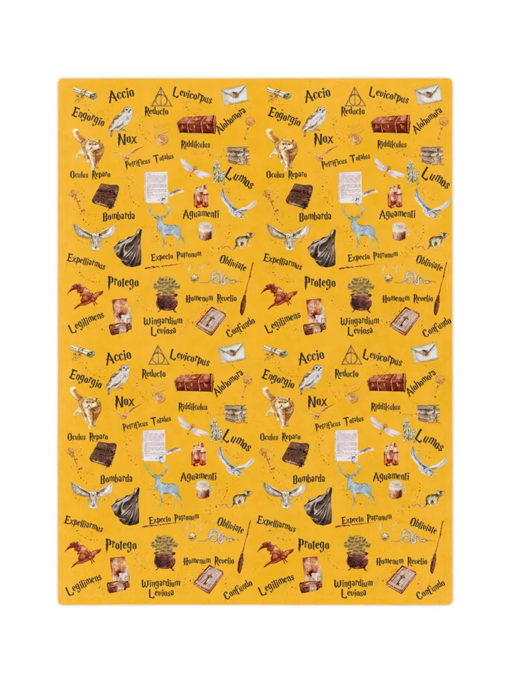 Wizarding World Baby Blanket; Magic School Baby Fleece Blanket Owl Key Magic World Custom Wizard Blanket Gift for Baby Minky Blanket WBB12