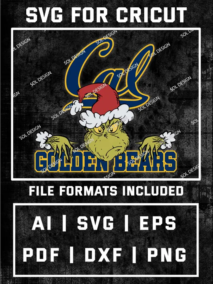 Grinch California Golden Bears SVG, NCAA SVG Design, NCAA California Golden Bears SVG, NCAA Golden Bears Cricut, Christmas Svg, Grinch svg, Digital Download