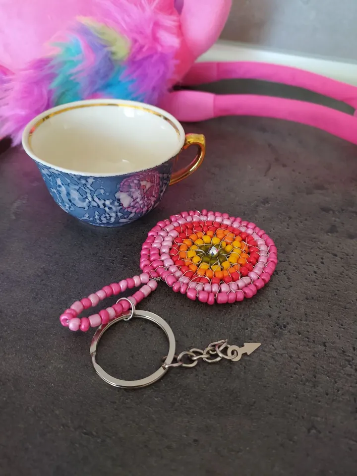 keychain for women pendant, trinket, Mandala, talisman, charm made of beads,car decor