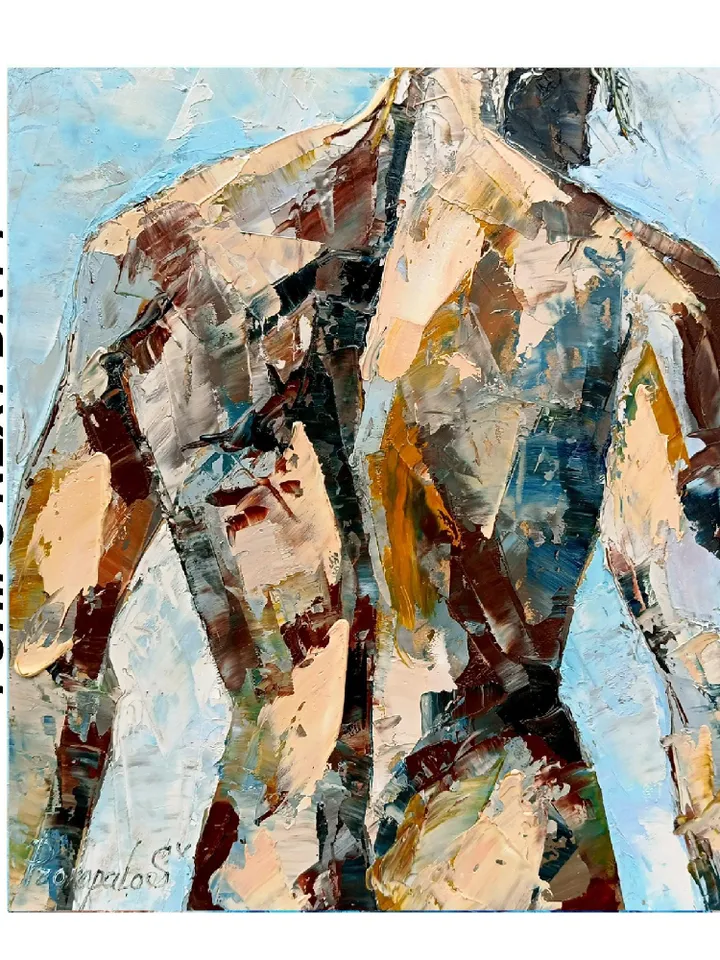 Gay Body Painting Male Original Art Men Abstract Wall Art Gay Wall Decor Gifts for Him Personalized Gifts by ArtProkopaloSv