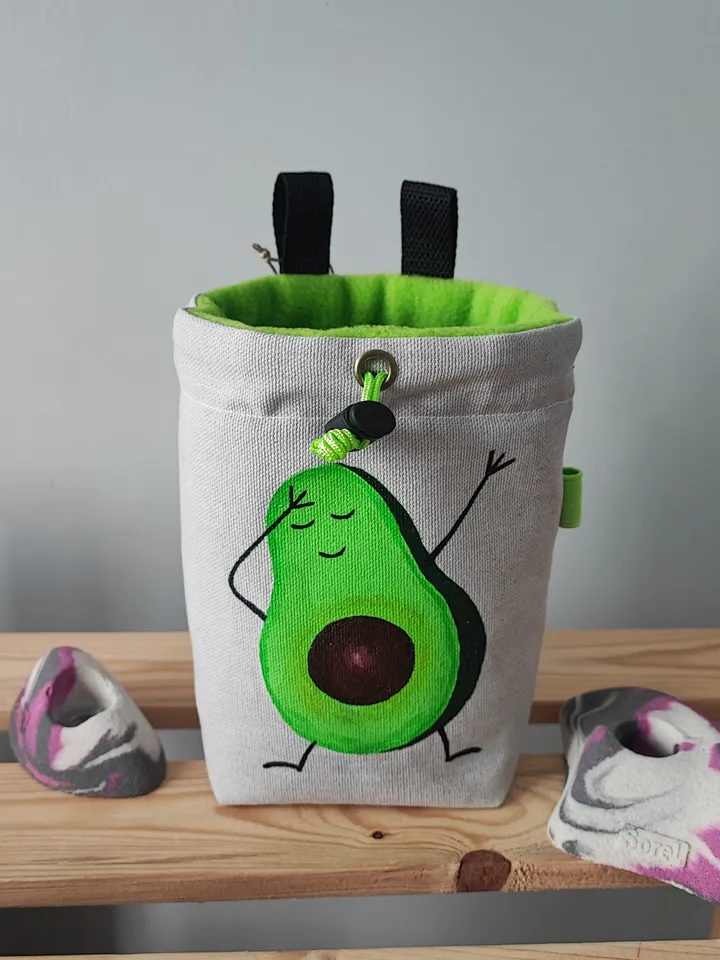 Avocado rock climbing chalk bag for climber
