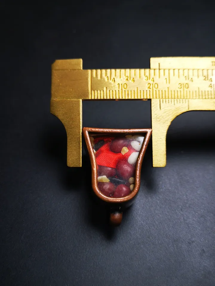 Gandhanra Antique Handmade Gau Ghau Shrine, Mini Tibetan Buddhist Altar Amulet Pendant,Made of Red Copper