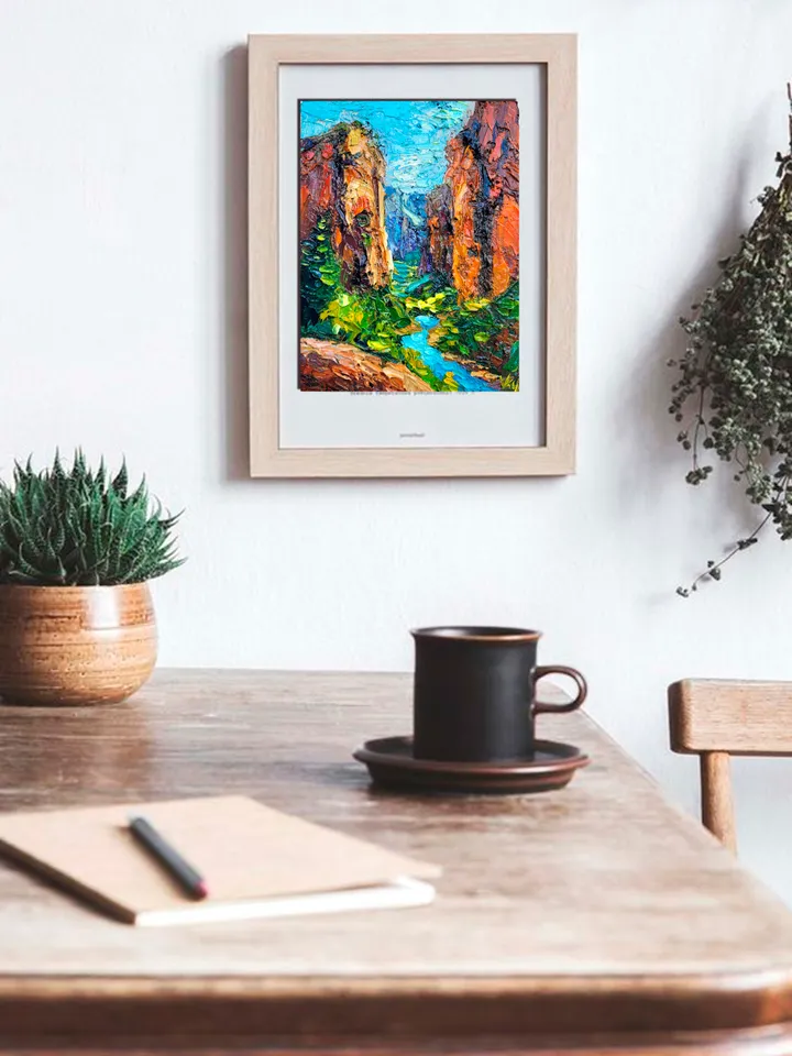 Angels Landing Painting Zion Original Art Impasto Oil Painting 6x8 National Park Landscape Mountain Artwork Hiking Wall Art by ArtFromVictoria