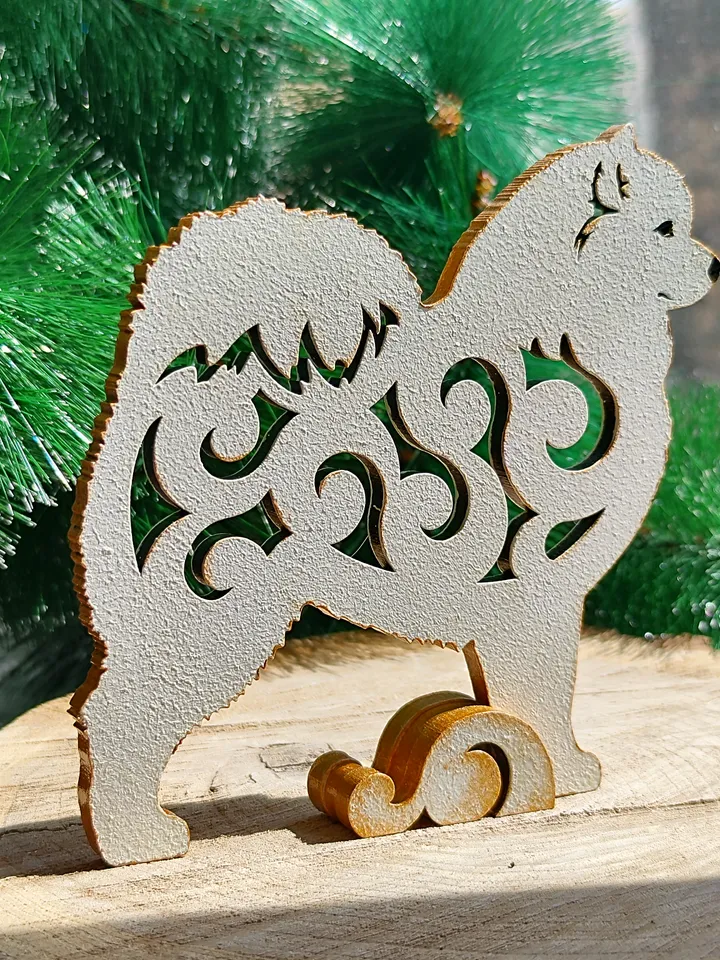 Figurine Samoyed wood