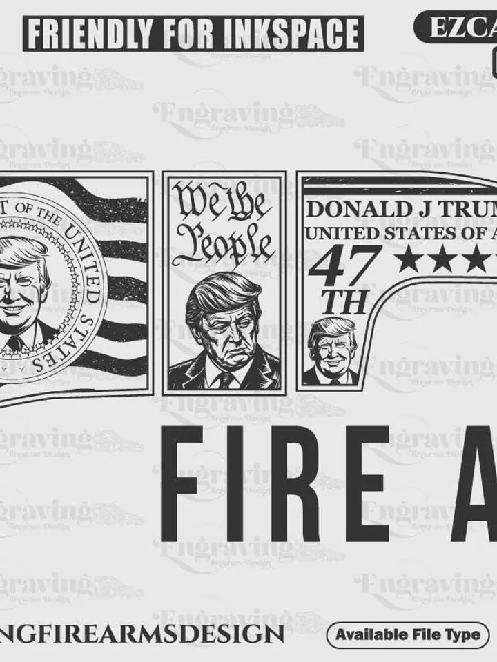 Fire Axe Scroll With Donald Trump SVG,lasercut,laserengraving,fiberlaser,engravingfiles,laserpattern,engravingdesign,engravingpattern,axeart
