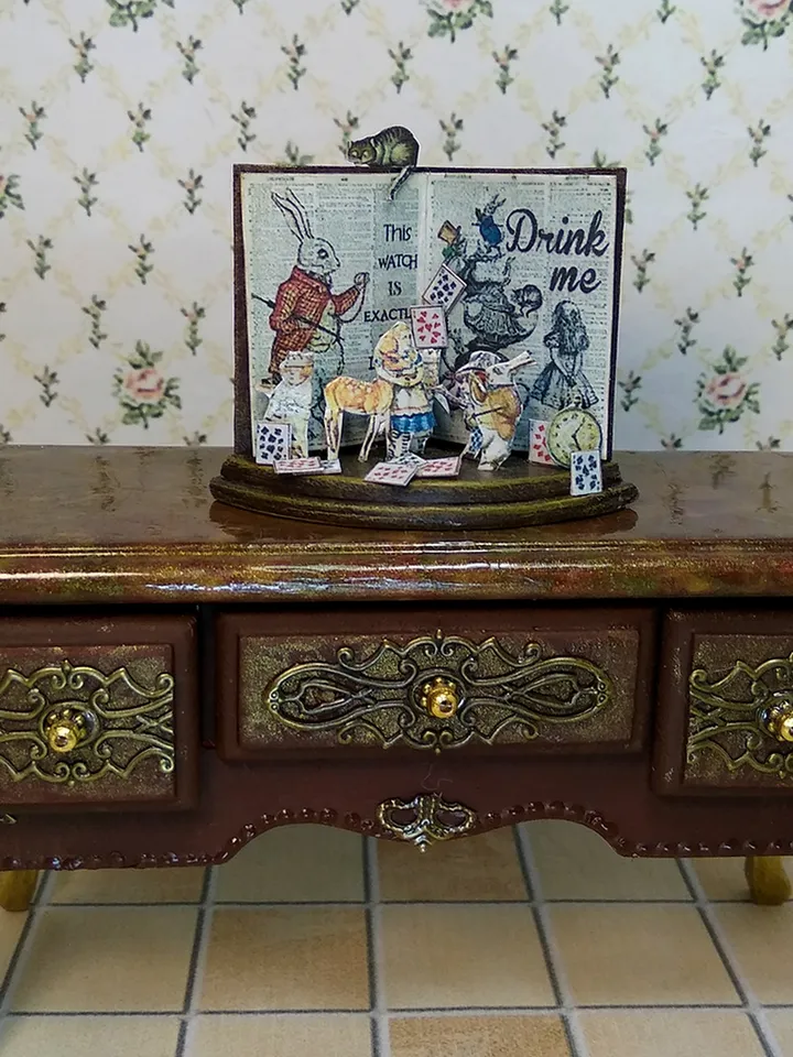 Open book. Dollhouse miniature.