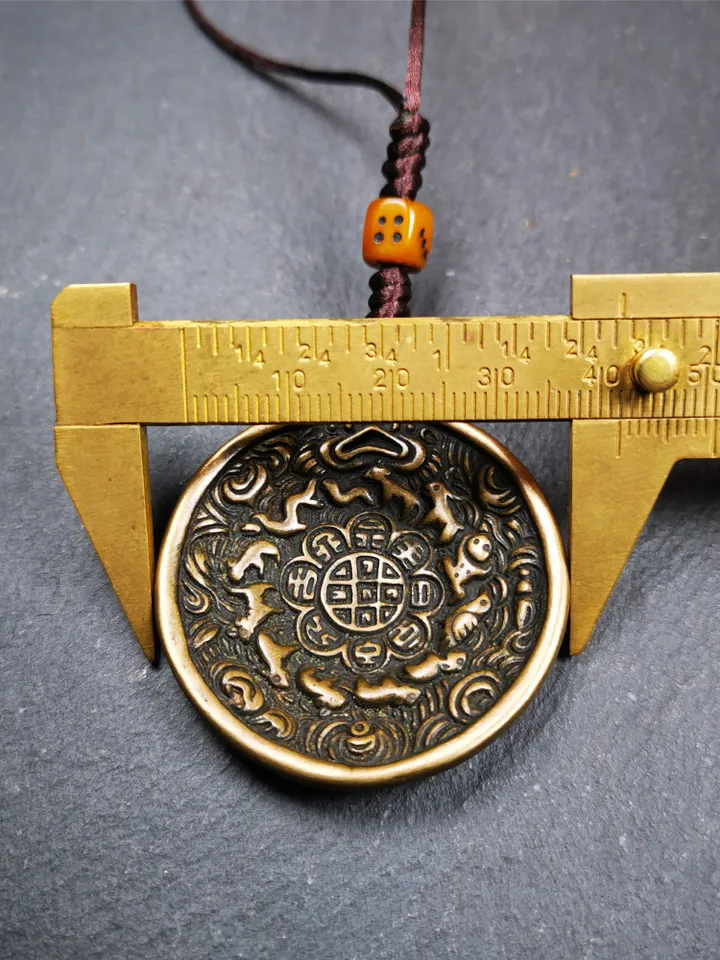Gandhanra Antique Tibetan Buddhist Astrological Mandala,Calendar Badge,Melong Mirror,SIPAHO Amulet(srid pa ho),Ritual Conch Pattern