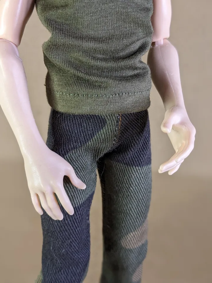 Handmade Camo denim pants or shorts for 1/6 scale boy dolls