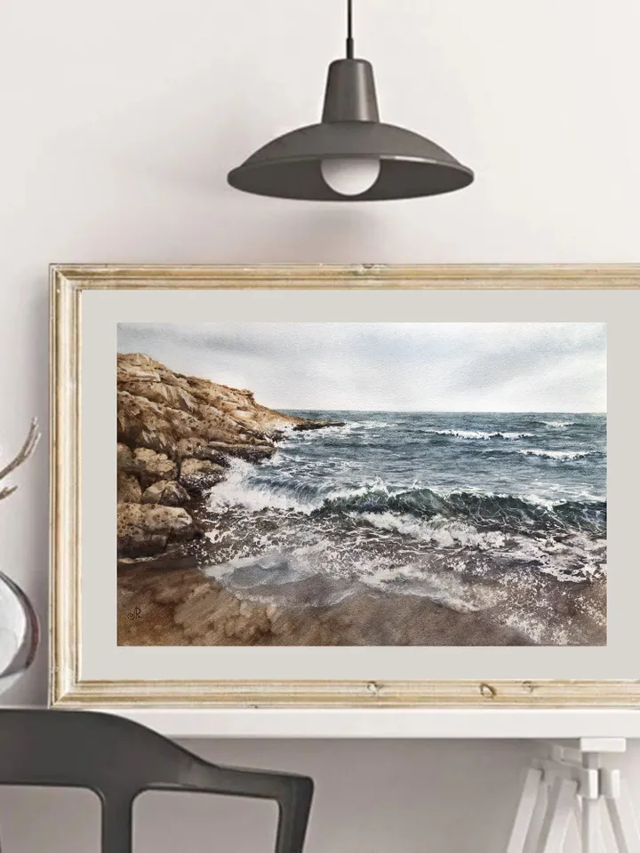 Seascape Painting Original Painting Watercolor Sea Painting