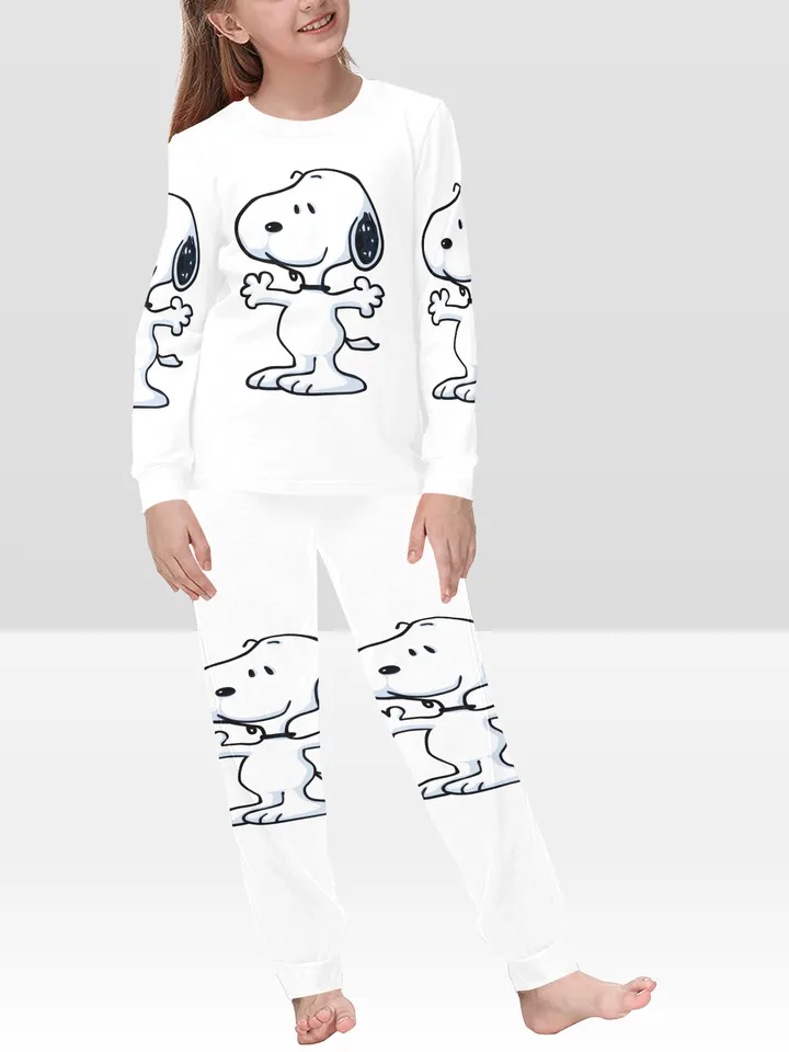Snoopy Kids Girls Pajamas Set, PJ Set pajama loungewear sleepwear